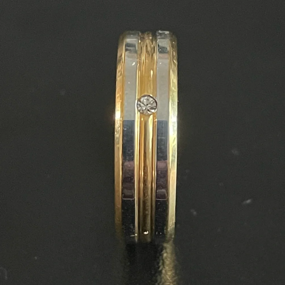 18k gold silver titanium ring size 9 - Picture 8 of 10